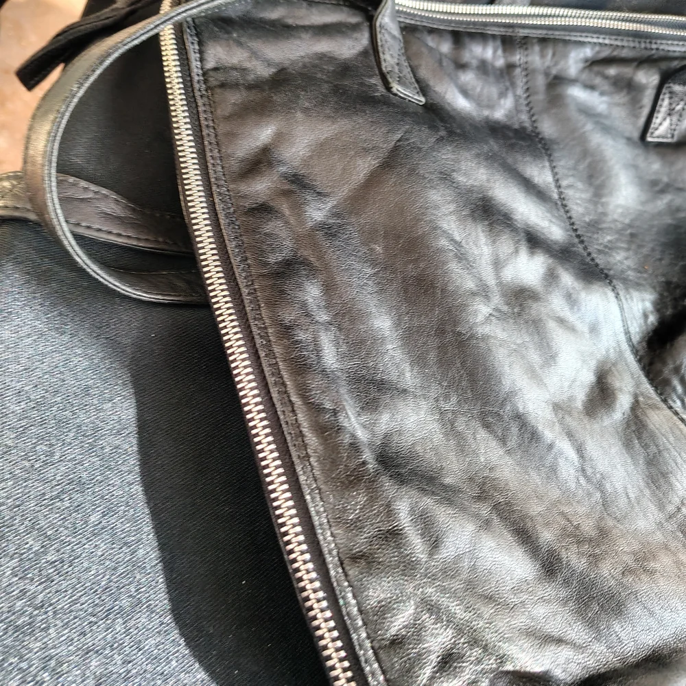 Latico Black Leather Laptop Bag